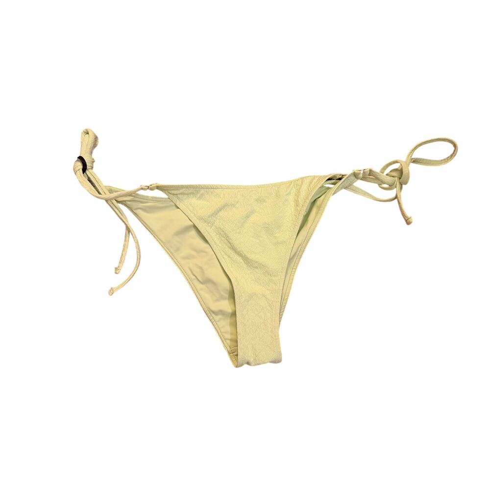New Revel Rey neon green textured side tie bikini bottom a M